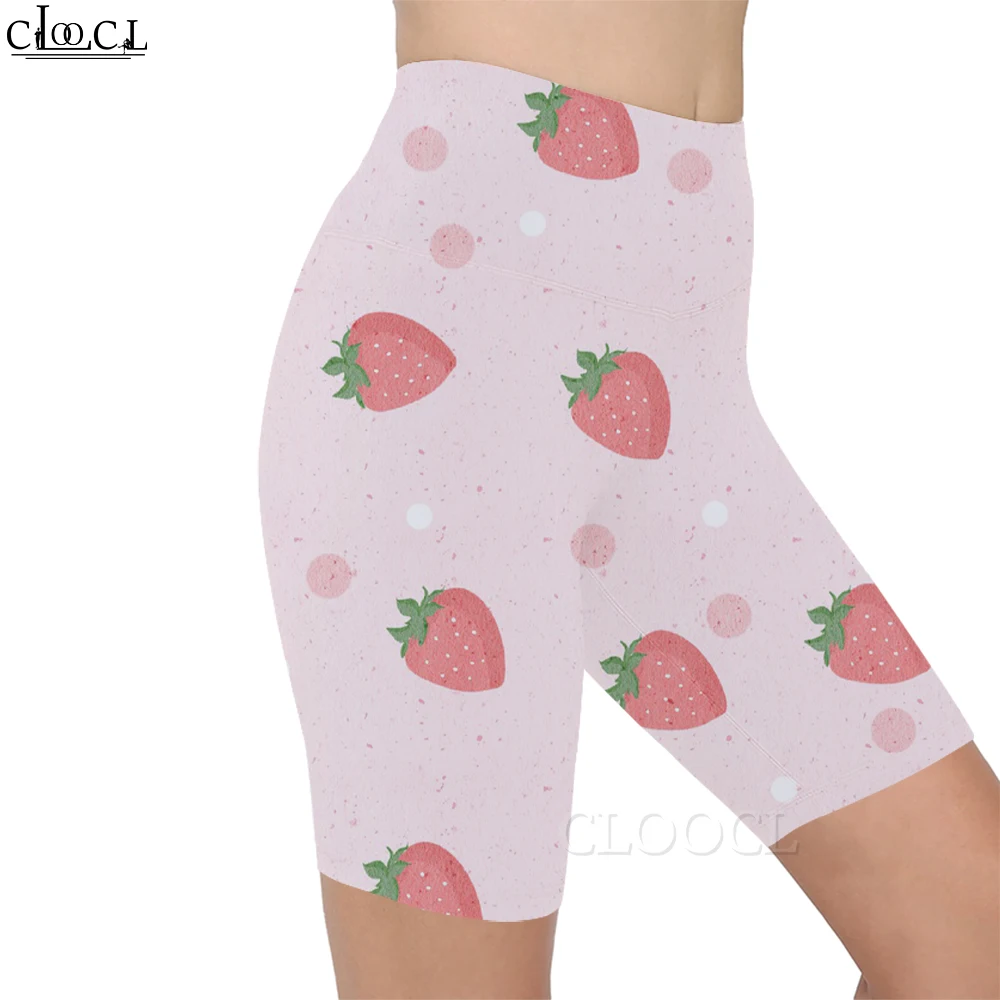 CLOOCL Fashion Workout Women Legging Cute Strawberry Print Casual Women Sexy Gym Sweatpants for Female Gym Sports Shorts images - 4