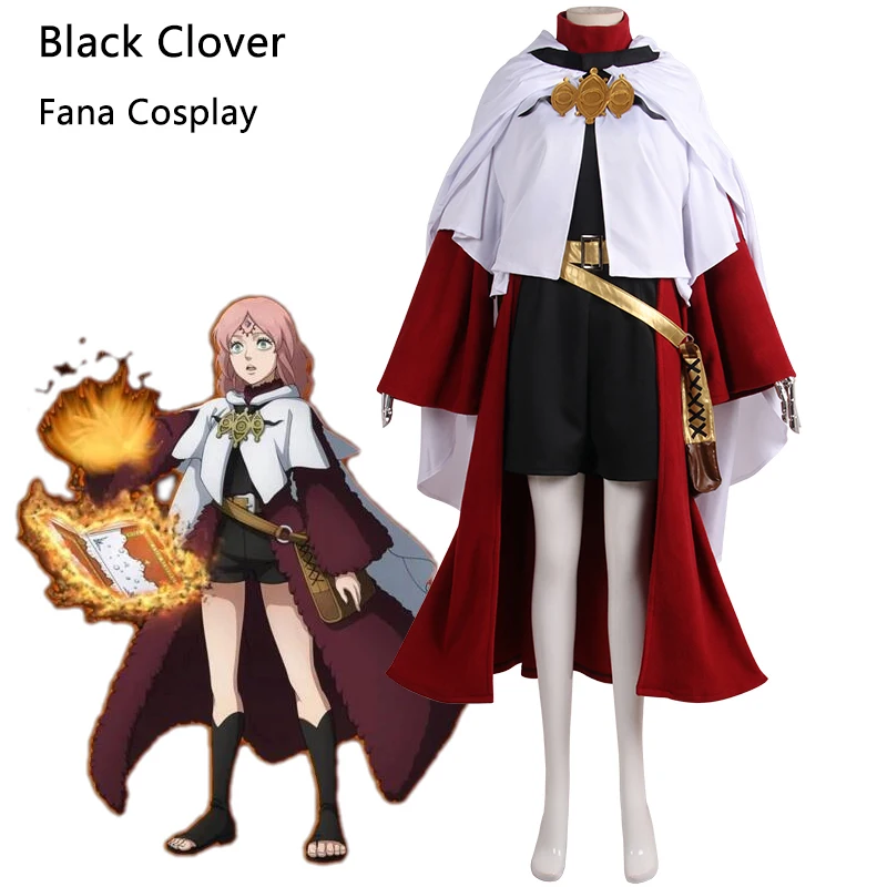 

Anime Black Clover Fana Cosplay Costumes Magician Uniform Outfits Halloween Carnival Suit For Women Girls