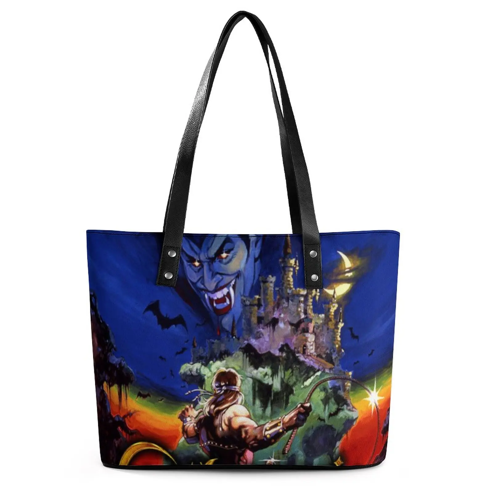 

Сумка-тоут Castlevania с симфонией ночи, Женская забавная пляжная сумочка на плечо с рисунком Дракулы и линий крови из аниме