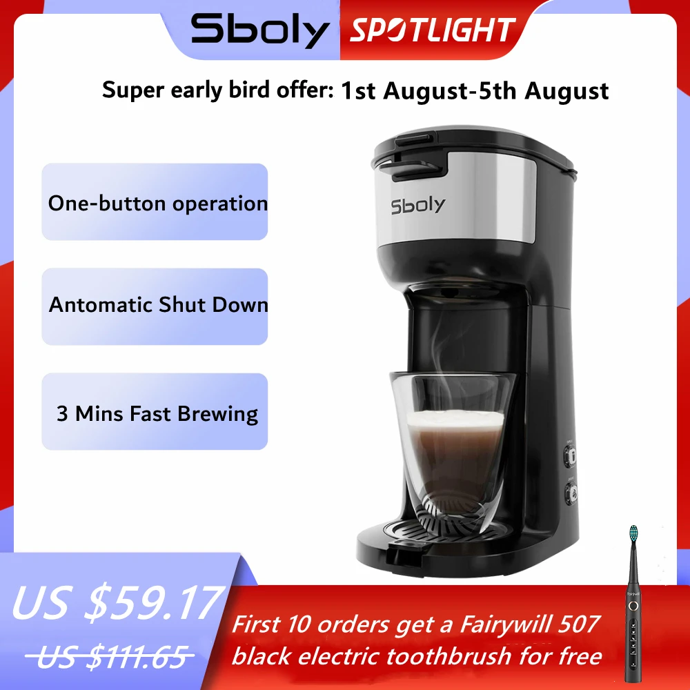 Sboly Coffee Machine 19 Bar 2in1 