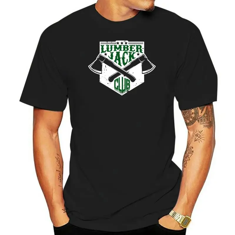 

Lumberjack Club Axe Wood Worker Forest Nature Mens Black T-Shirt Summer O Neck Tops Tee Shirt