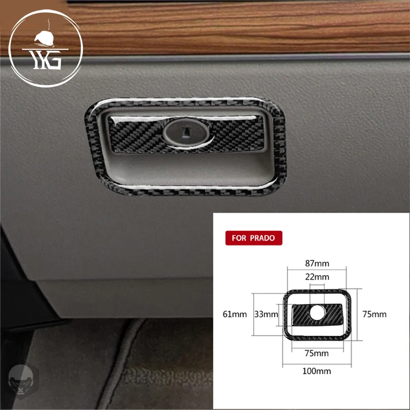 

For Toyota Land Cruiser Prado LC150 FJ150 2010-2018 Carbon Co-pilot storage handle Sticker Box Button Trim Cover Car Accessories