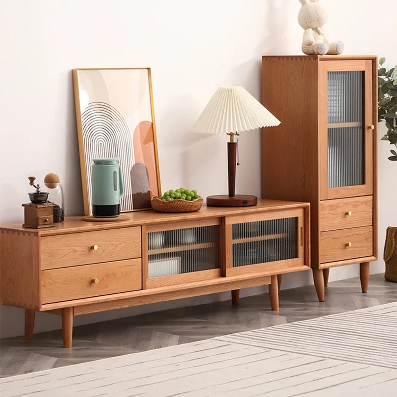 Простой дизайн деревянные подставки для телевизора с современным хранилищем в