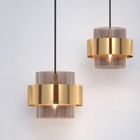 nordic style indoor glass chandelier creative golden iron droplight restaurant bar cafe lighting