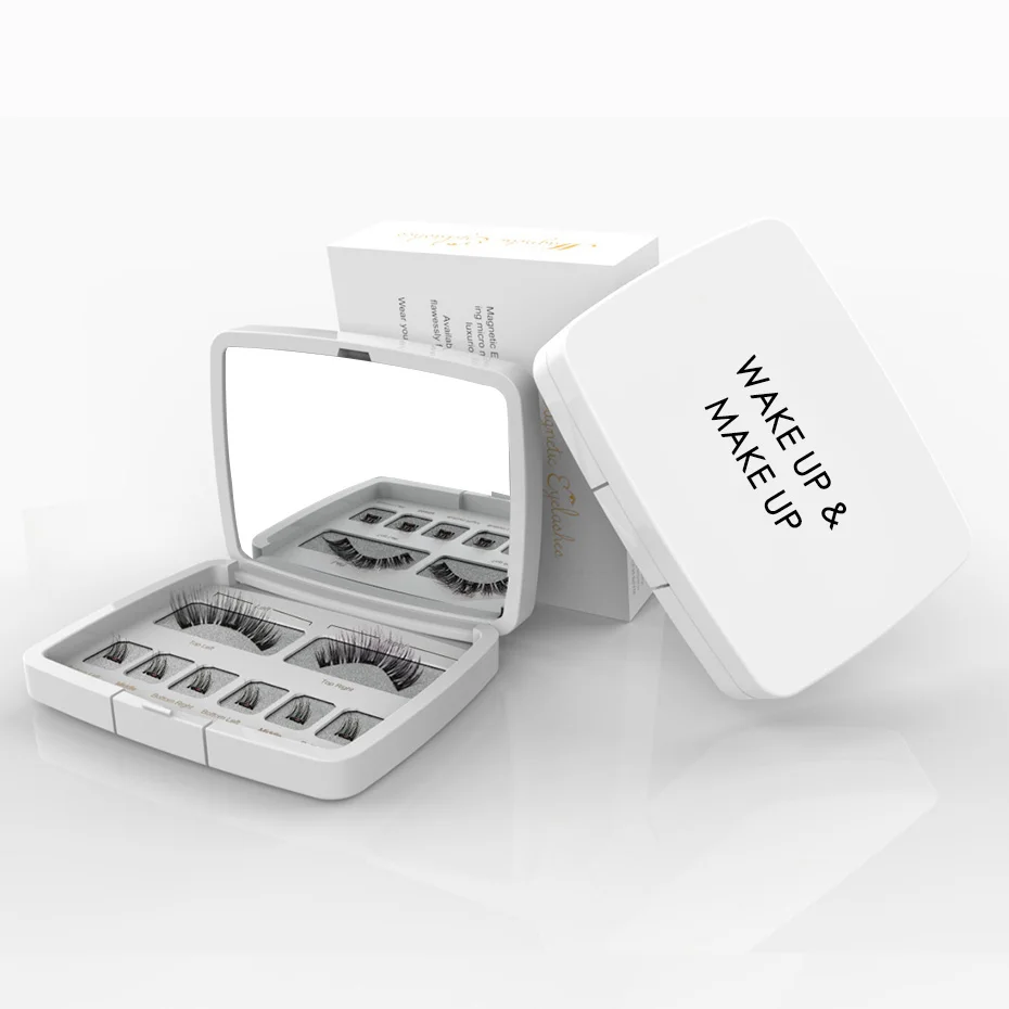 2 пары магнитных накладных ресниц с 3 магнитами натуральные длинные 3D/6D магнитные