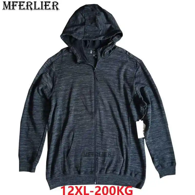 

autumn winter spring men sweatshirt with nood hooded hoodies camouflage zipper plus size 10XL 12XL loose oversize sports jackets