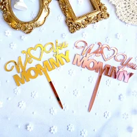 mothers day cake toppers mom we love you letters printed cake picks delicate cupcake decorations for mothers day gift 2022