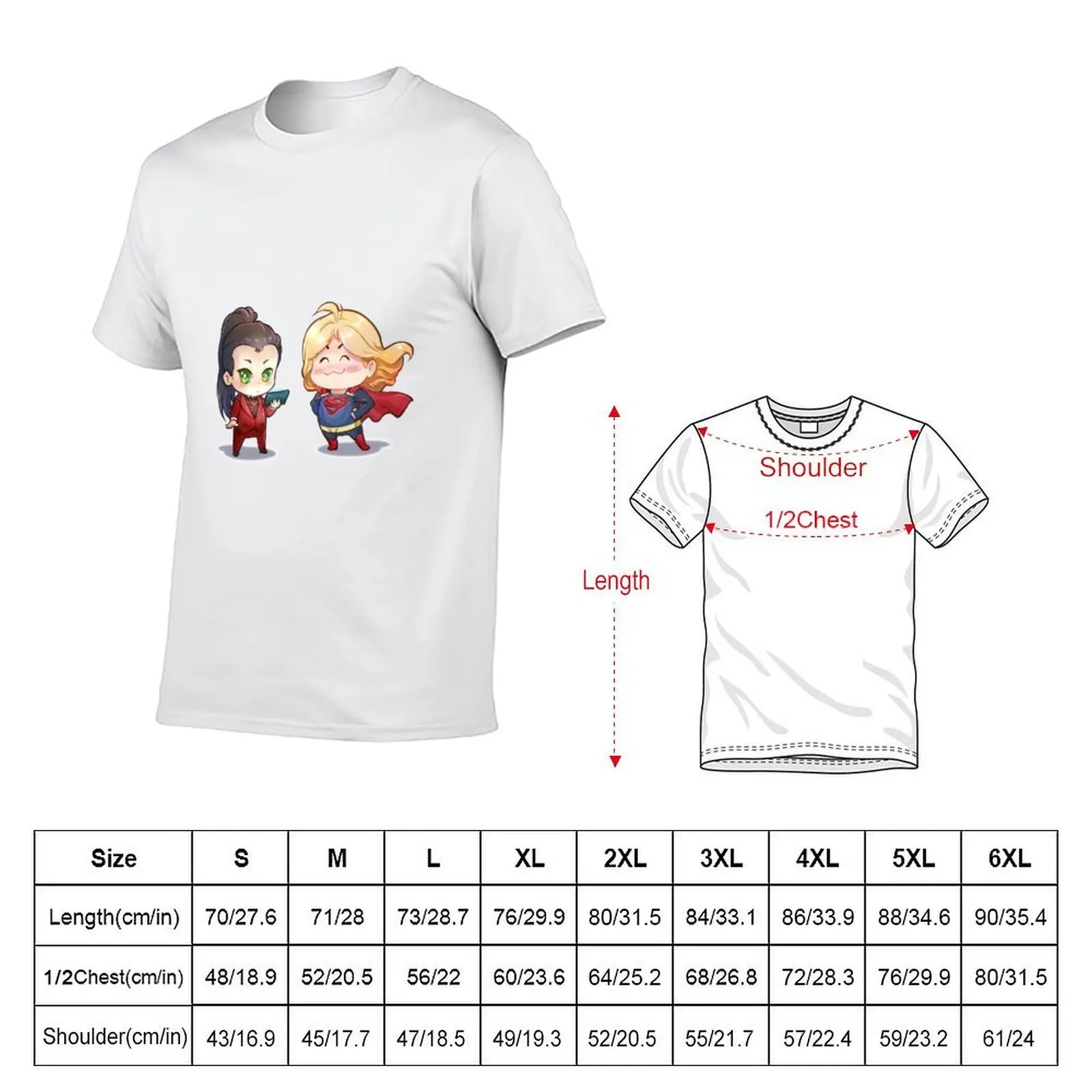 Фото Футболка Supercorp Chibi, модный повседневный топ с короткими рукавами №2