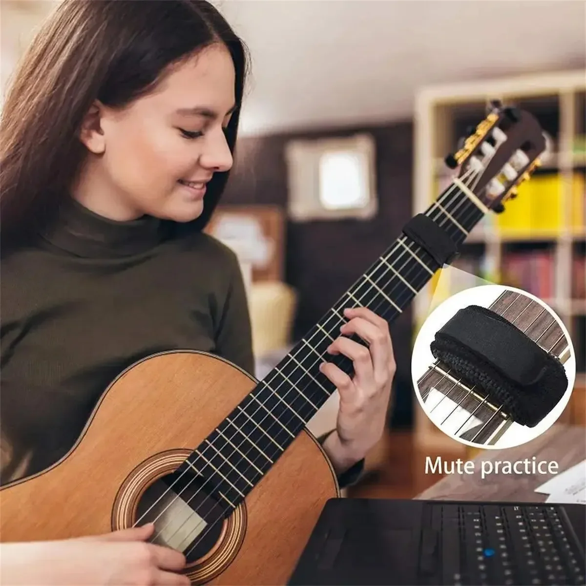 Струны для гитарных ладов Mute Noise Damper Wraps Черная лента басов и гавайской гитары