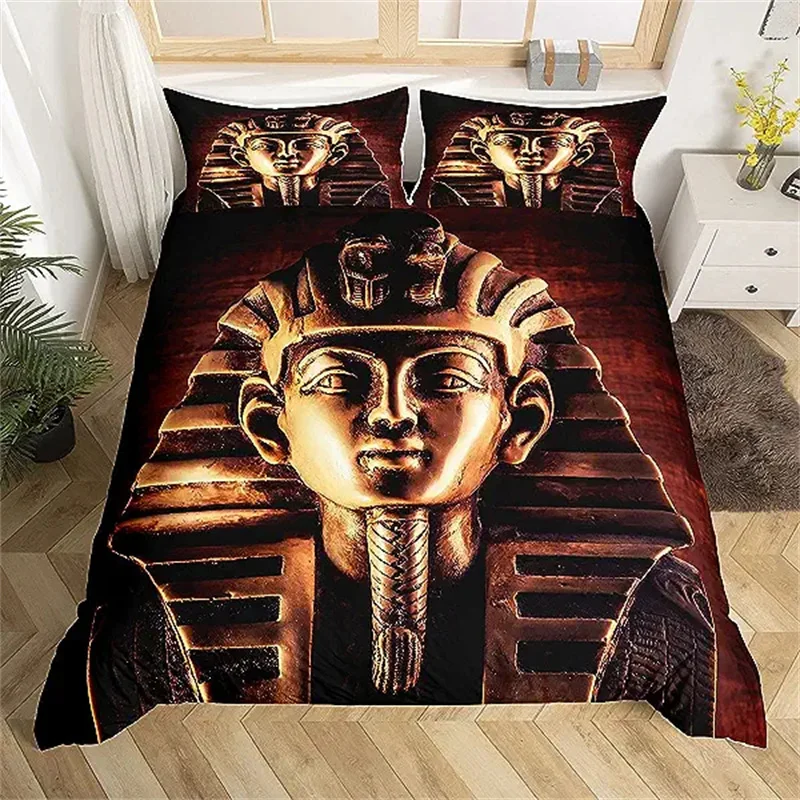 

Pharaoh Duvet Cover Ancient Egypt Tribe Decor for Adult Women Boy Bedroom Home Decor Egyptian Pyramids Exotic Style Duvet Cover