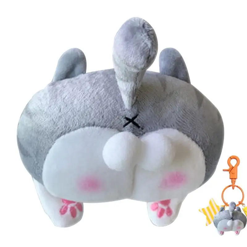 

Cartoon Corgi Butt Keychain Cute Cat Butt Plush Toys Corgi Pig Butt Keychain Soft Fidgets Toys Cute Corgi Keychain Pendant Key