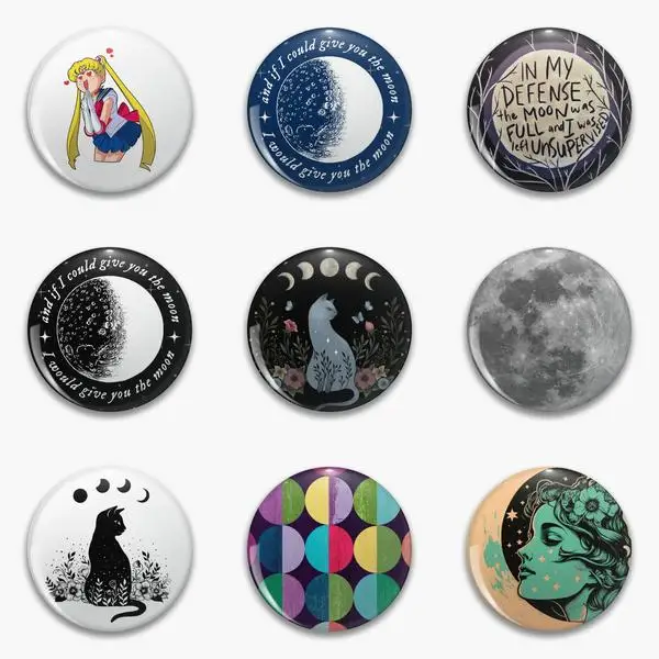 Moon You is Not Hard To Love Song Phoebe Bridgers Navy Blue In My The Soft Button Pin Decor Gift воротник металлическая шляпа креативная