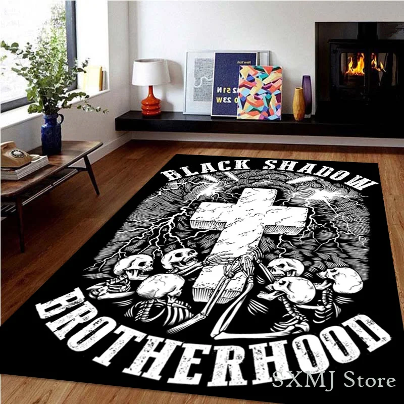 Ковер с изображением черепа для дивана, столика, прихожей, антискользящая подушка для стула, коврик для ступеней, пола и прикроватный коврик для спальни, гостиной и декора дома.