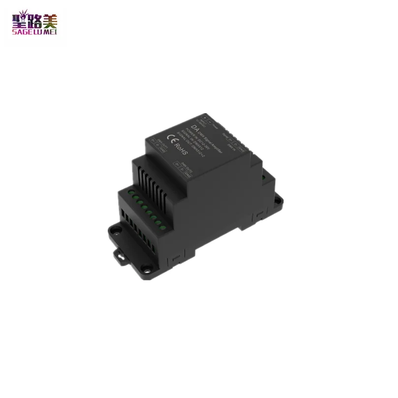 Фото Усилитель сигнала DA DMX 512, 12 В, 24 В, 36 В постоянного тока, 2-канальный усилитель сигнала DMX на Din-рейке для светодиодной ленты RGBW, 2-канальный удли... №2