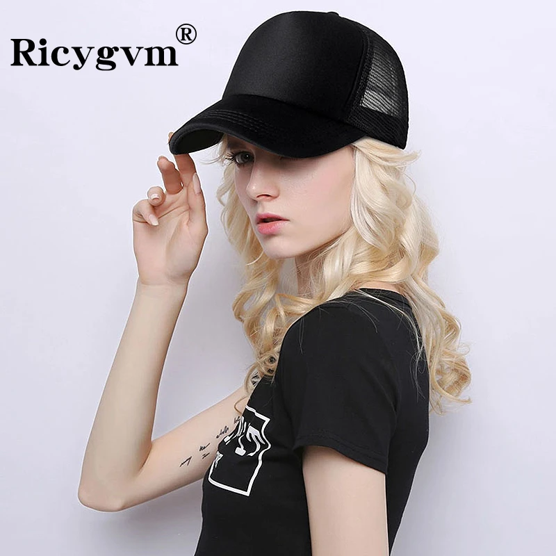 

Women Summer Sun Hat Mesh Breathable Snapback Hats Pentagram Star Print Peaked Cap Fashion Baseball Caps Hip Hop Trucker Bonnet