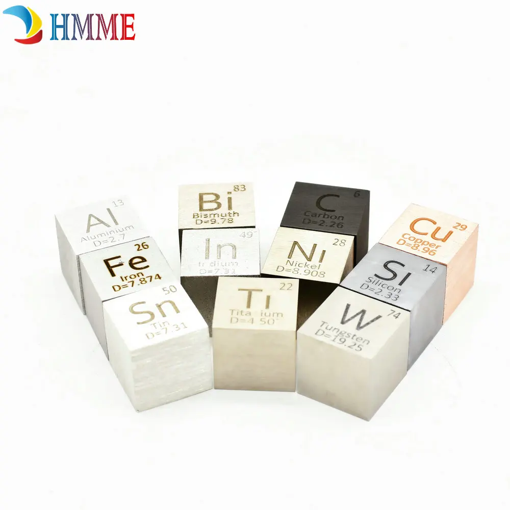 

20mm Element Cube Nickel Niobium Tantalum Fe Cu Al Ti Bi Pb Mg C Cr Density Cubes for Element Collection Silicon Ni Nb Ta Si