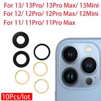 10pcs camera glass for iphone 13 pro max 11 12 mini rear camera lens with glue stickers adhesive