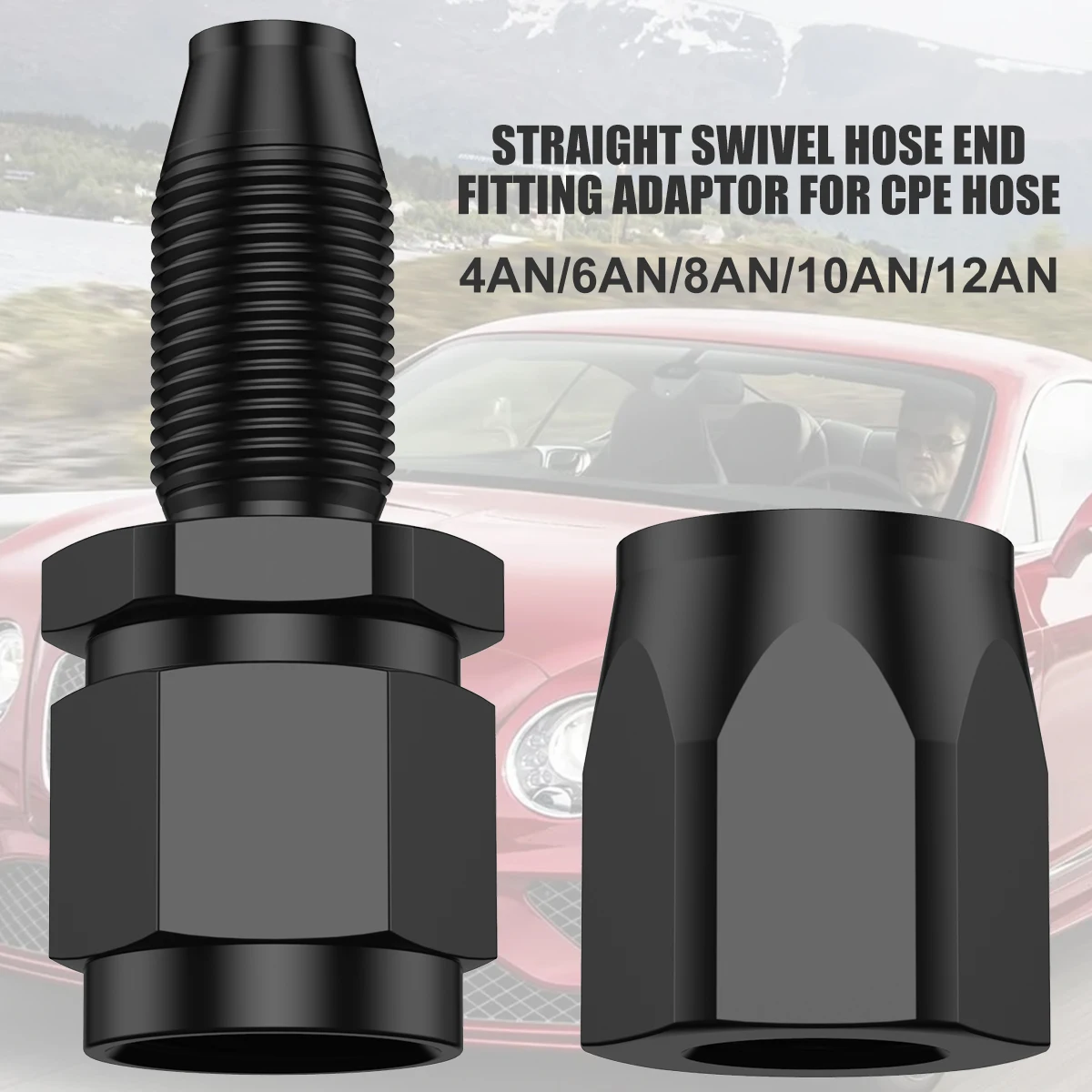 

Straight Swivel Hose End 4AN 6AN 8AN 10AN 12AN Aluminum Car Hose End Fitting Reusable Replacement Hose Adapter for Stainless