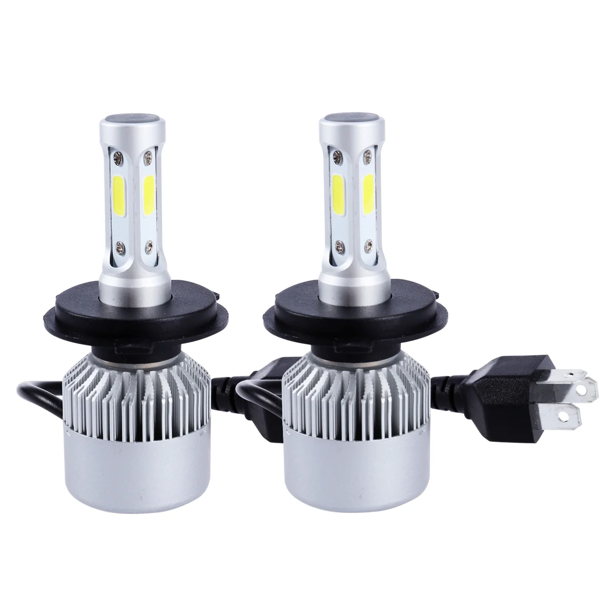 

2pcs Universal Waterproof LED Headlight Bulb H4 HB2 9003 COB Chip High Beam Low Beam Adjustable Car Head Light Headlamp
