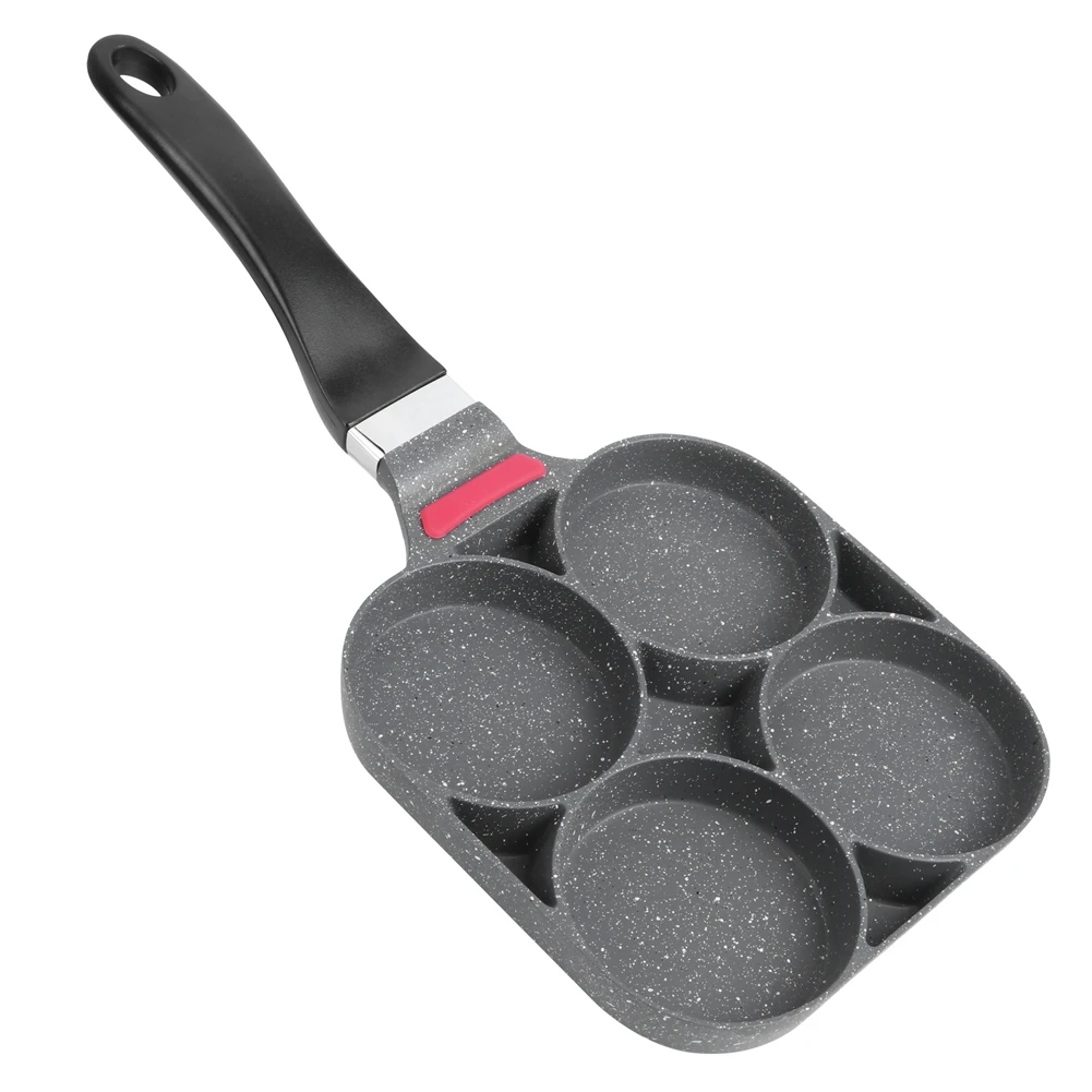 

Kitchen Breakfast Pancake Cooking Pan Aluminum Frying Pan Mold for Egg Hamburger with Handle(Open Fire Type )