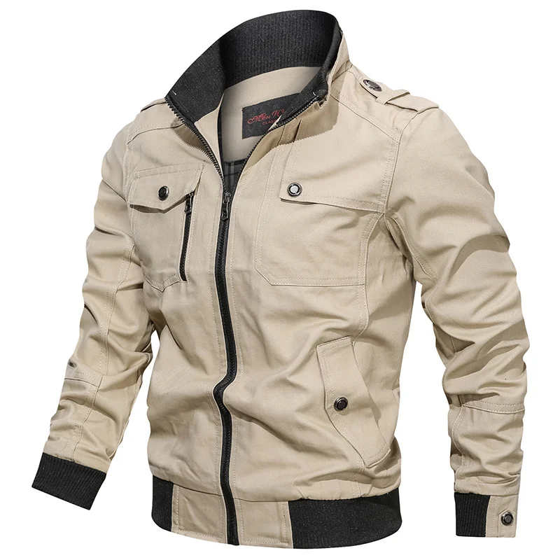 

Military Jacket Men Casual Cotton Multi-pocket Bomber Jackets Male Spring Autumn Slim Fit Coat Men Windbreaker Jaqueta Masculina