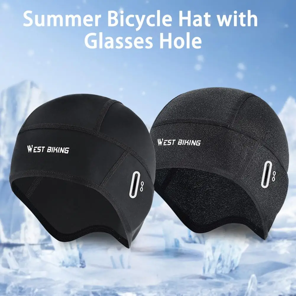 

Soft Spandex Moisture Absorption Ice-silk Sport Headwear with Glasses Hole Cycling Supply Bike Hat Cycling Lined Hat