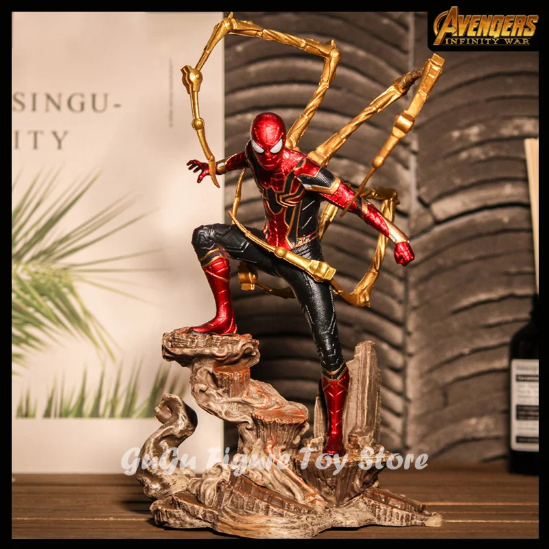 

28cm Avengers Infinity War Iron Spiderman Action Figure PVC Figurine Statue Doll Collectible Model Decoration Toys Kids Gift