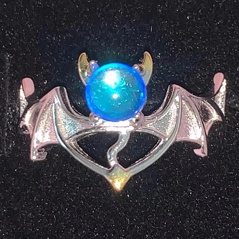 

Punk Angel Demon Wing Couples Rings for Women Man Moonstone Open Finger Ring Lover Engagement Gift Aesthetic Jewelry Accessories