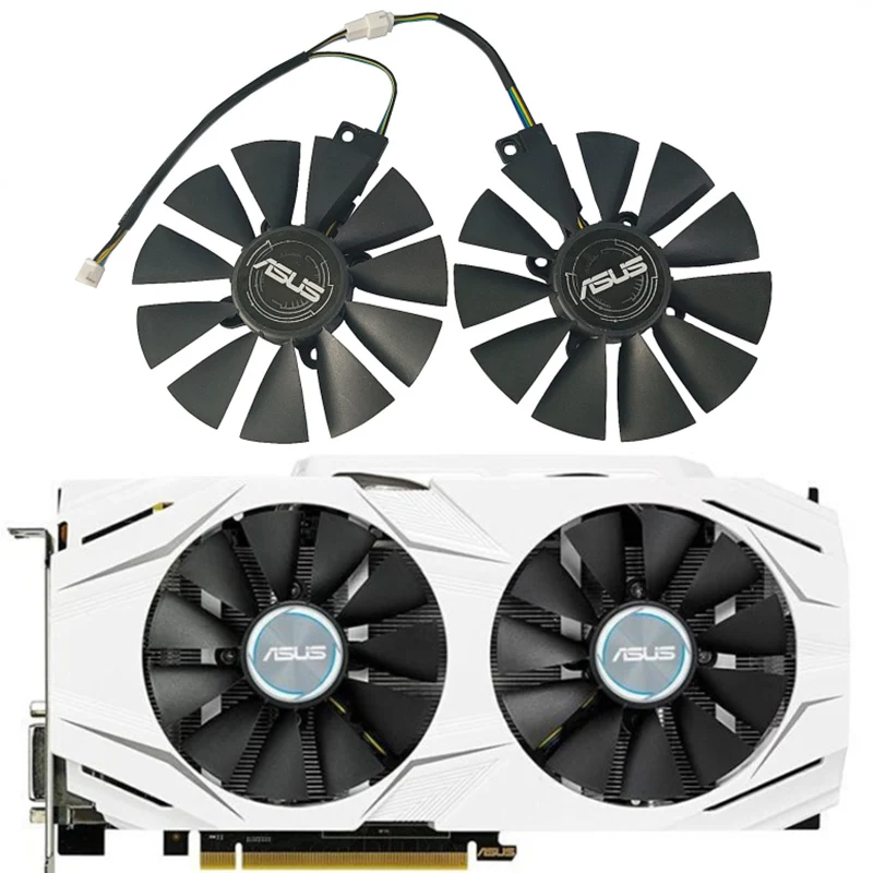 Новый Вентилятор Охлаждения видеокарты 2 шт. 87 мм 4PIN T129215SU PLD09210S12HH GTX 1070 1060 GPU для ASUS