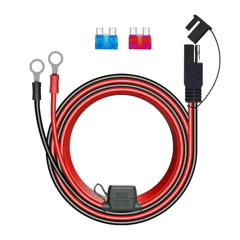 

SAE To O Ring Terminal 60cm Thick 16AWG SAE Connector Extension Wires Multifunctional SAE To O Ring Terminal Harness 2-Pin Quick