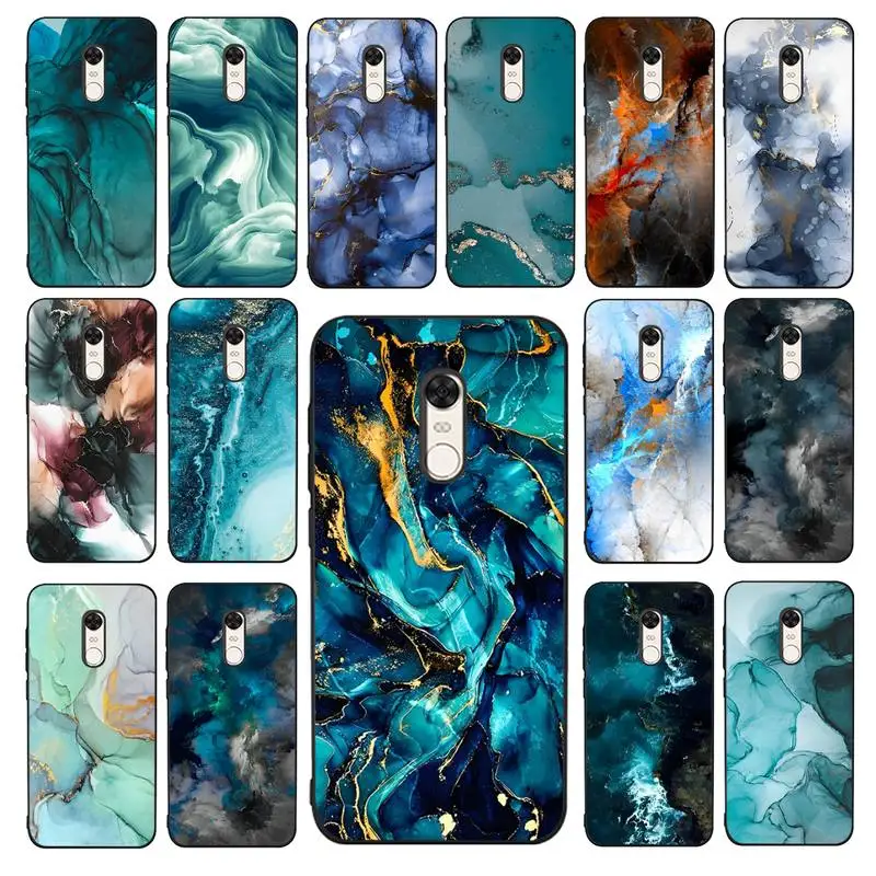 

YNDFCNB Watercolor Marble Phone Case for Redmi 5 6 7 8 9 A 5plus K20 4X 6 cover