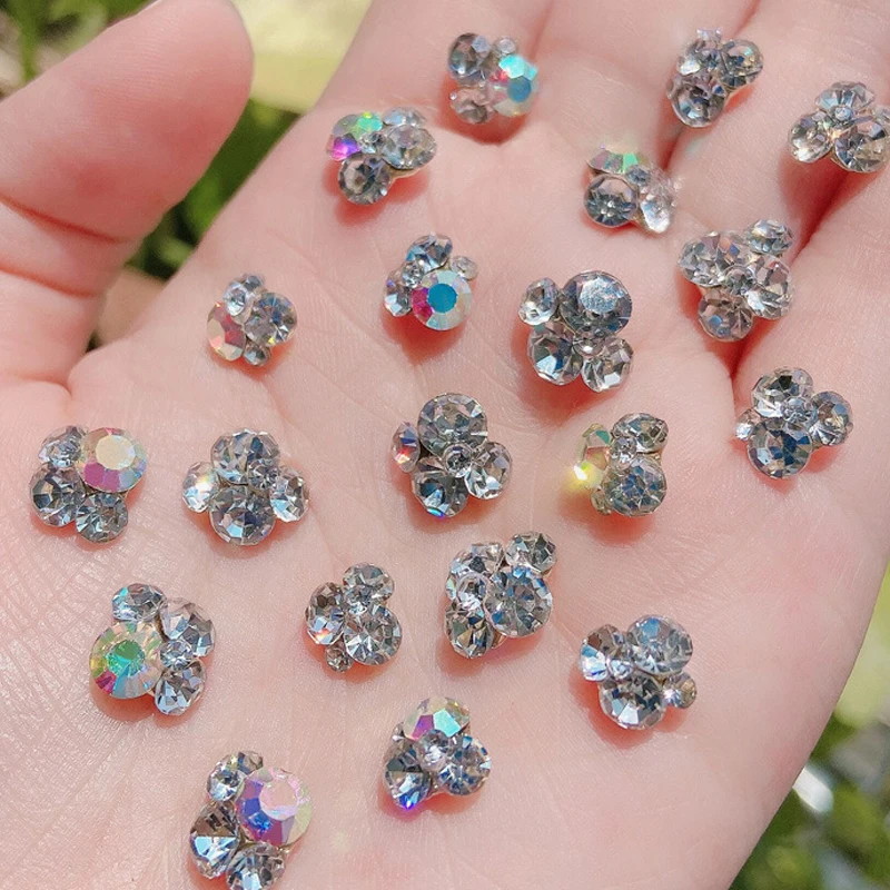 

10PCS, Nail Art Bright AB Sides Piles Diamond Rhinestones Jewelry For Nail Tips Decorations