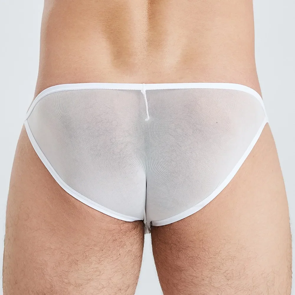 Мужские трусы с низкой посадкой Черные Сетчатые брифы облегающее нижнее белье