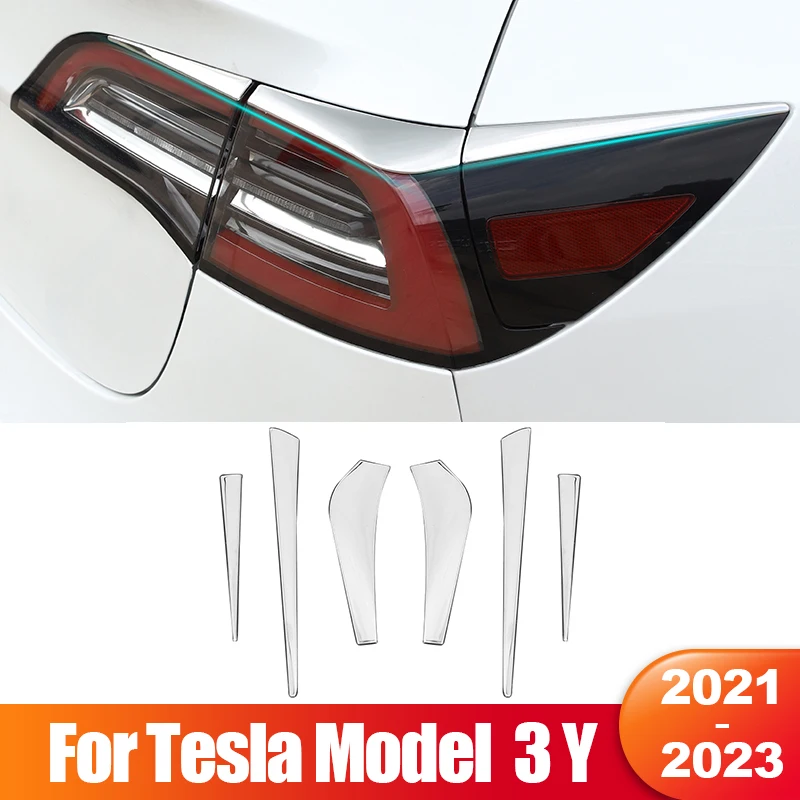 

For Tesla Model 3 Y 2021 2022 2023 Model3 Three Car Rear Tail Light Taillight Eyebrow Trim Cover Stainless Steel Accessories