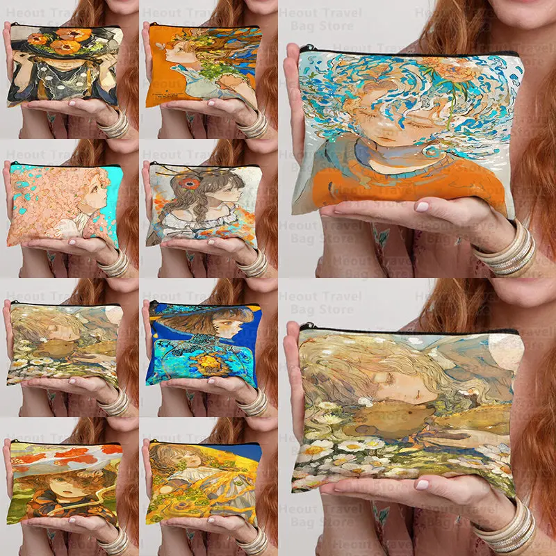 

Эстетическая косметичка для маленькой девочки, сумка для макияжа, вместительный кошелек на молнии, детский Карандаш Чехол 2023, популярный товар, свадебные подарки 2023