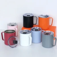double wall coffee mug with lid can be customized cute mugs coffee cups vacuum cold cup anti scalding stainless steel tea cups