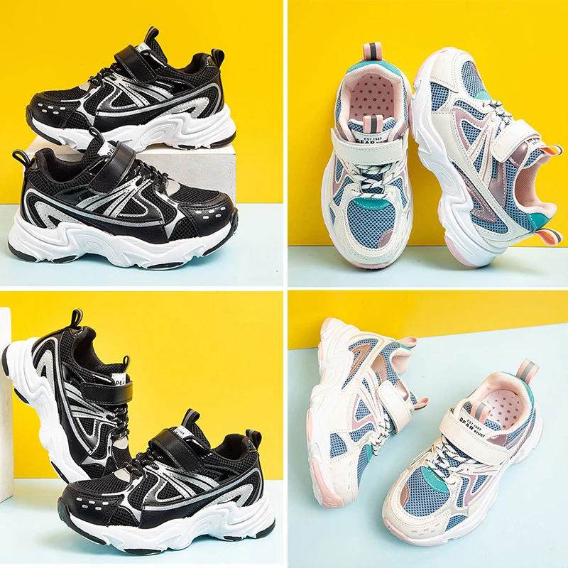 

Spring New! Size 26-37 Sneakers For Children Breathable Mesh Running Sport Shoes For Kids Boys Girls Fashion Casual Shoes tenis