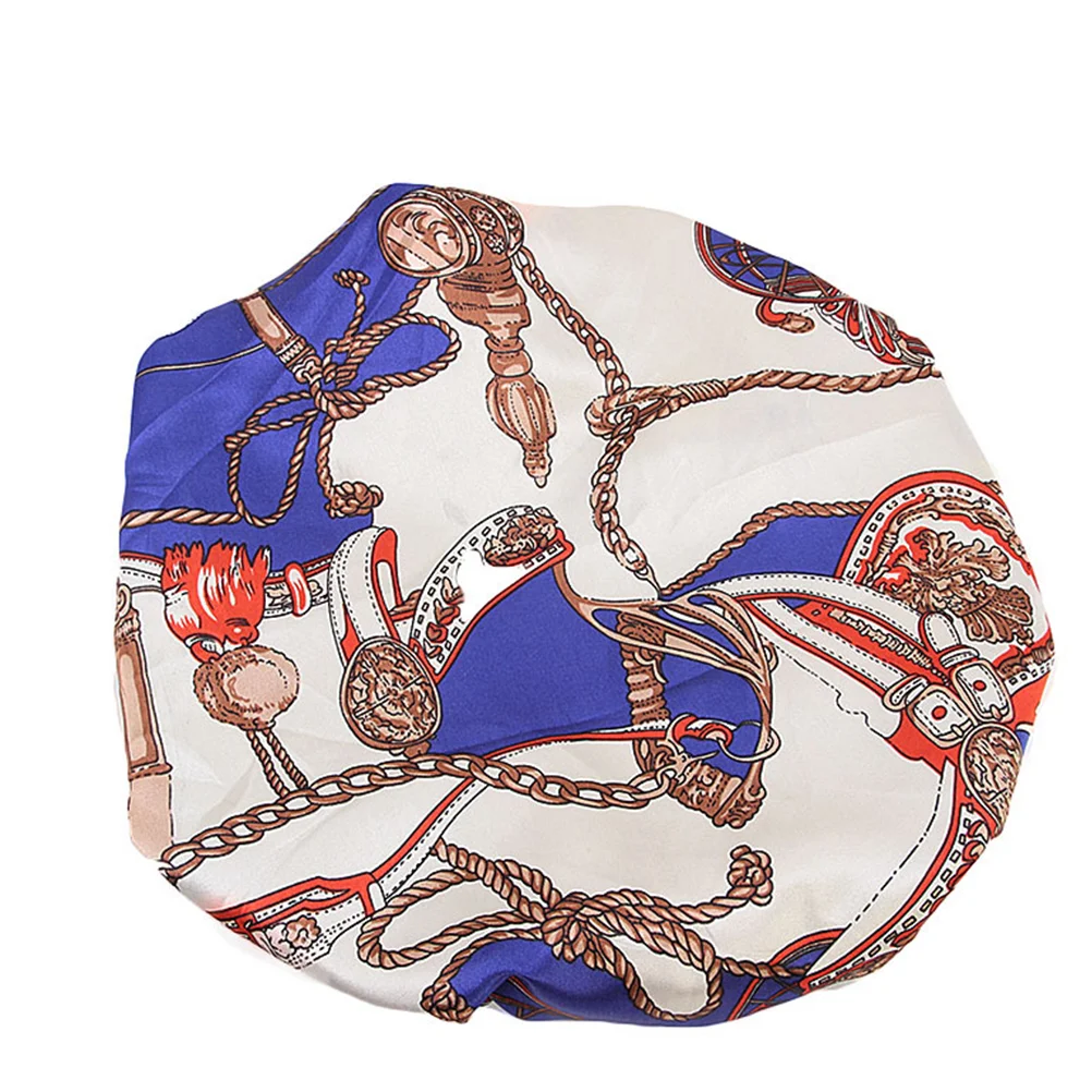 

2 шт., атласная двухслойная шляпа с цветным принтом