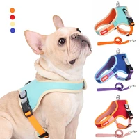 adjustable dog harness and leash set easy walking puppy cat vest french bulldog chihuahua collar for small medium dogs supplies