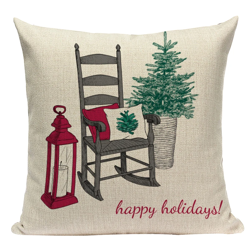 MerryChristmas чехол для подушки с оленем елкой декором Navidad подушка дивана 45см * 45 см