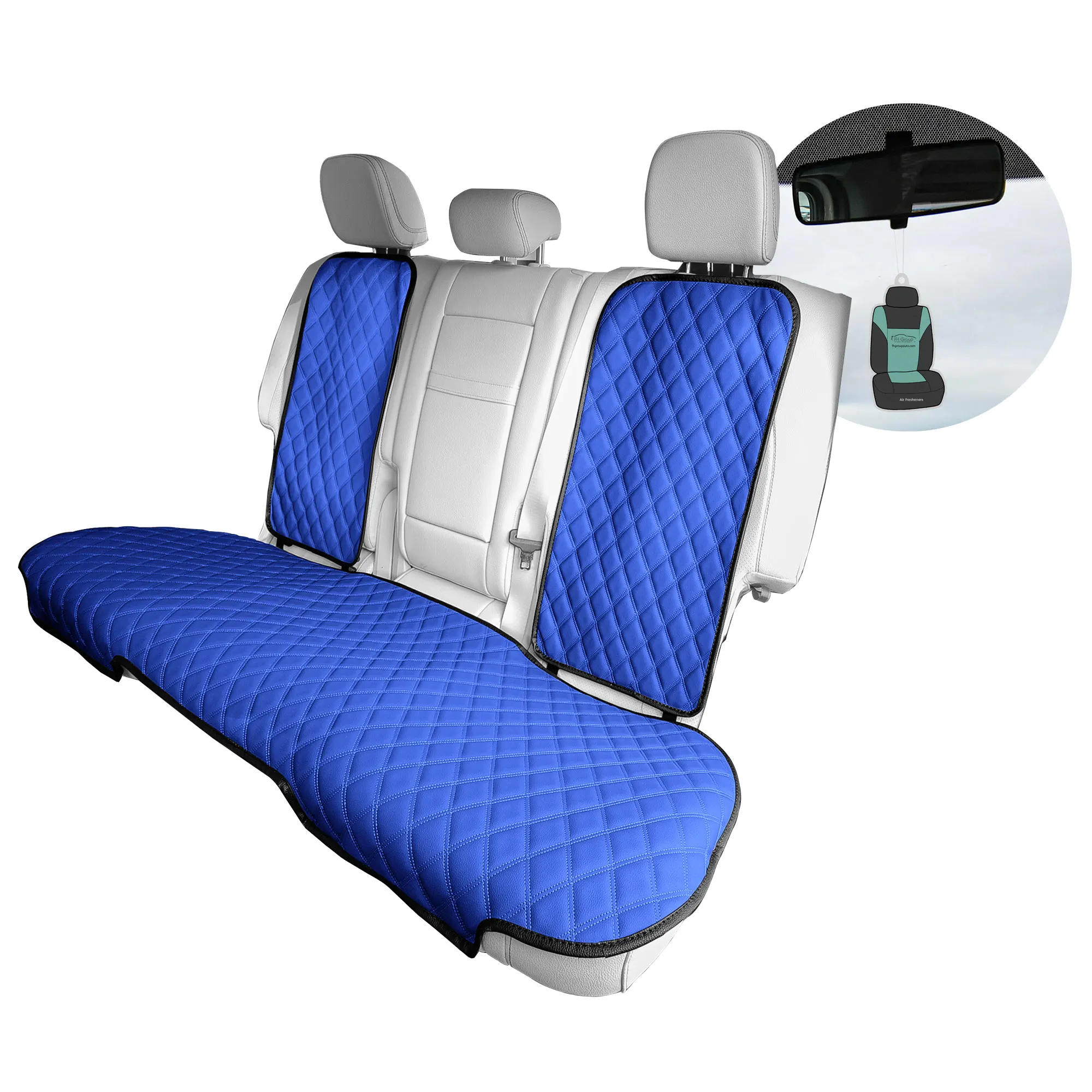 

Faux Leather Rear Set Seat Protectors with Bonus Air Freshener