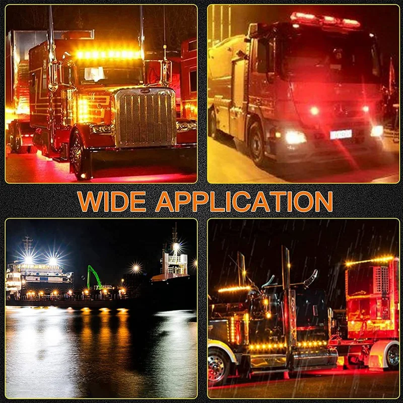 10 шт. Янтарный 12-24 в 6 светодиодов 2 5 дюйма боковой маркер водонепроницаемый