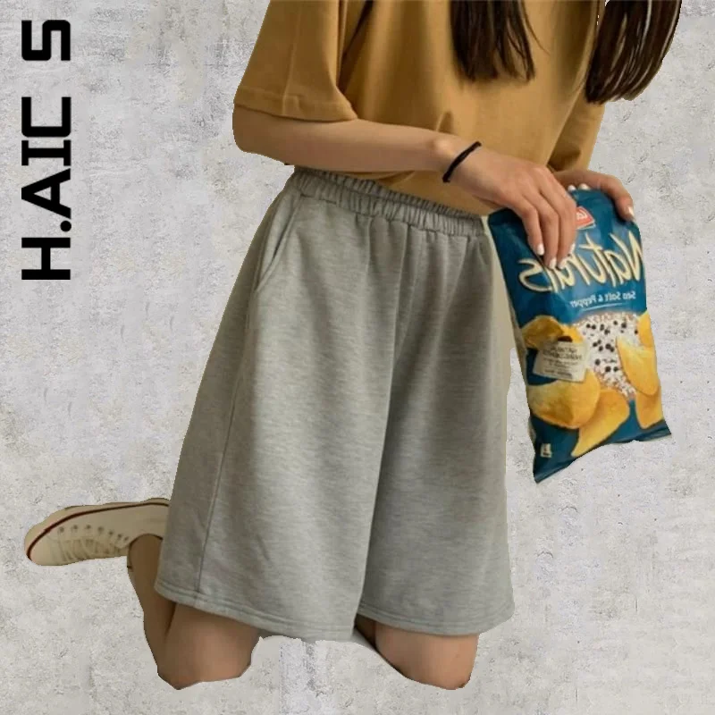 

H.Aic S Women Pants New Shorts Short Elegant Pants Baggy Slim Sweatpants Pants For Women Casual Korean Female Clothes