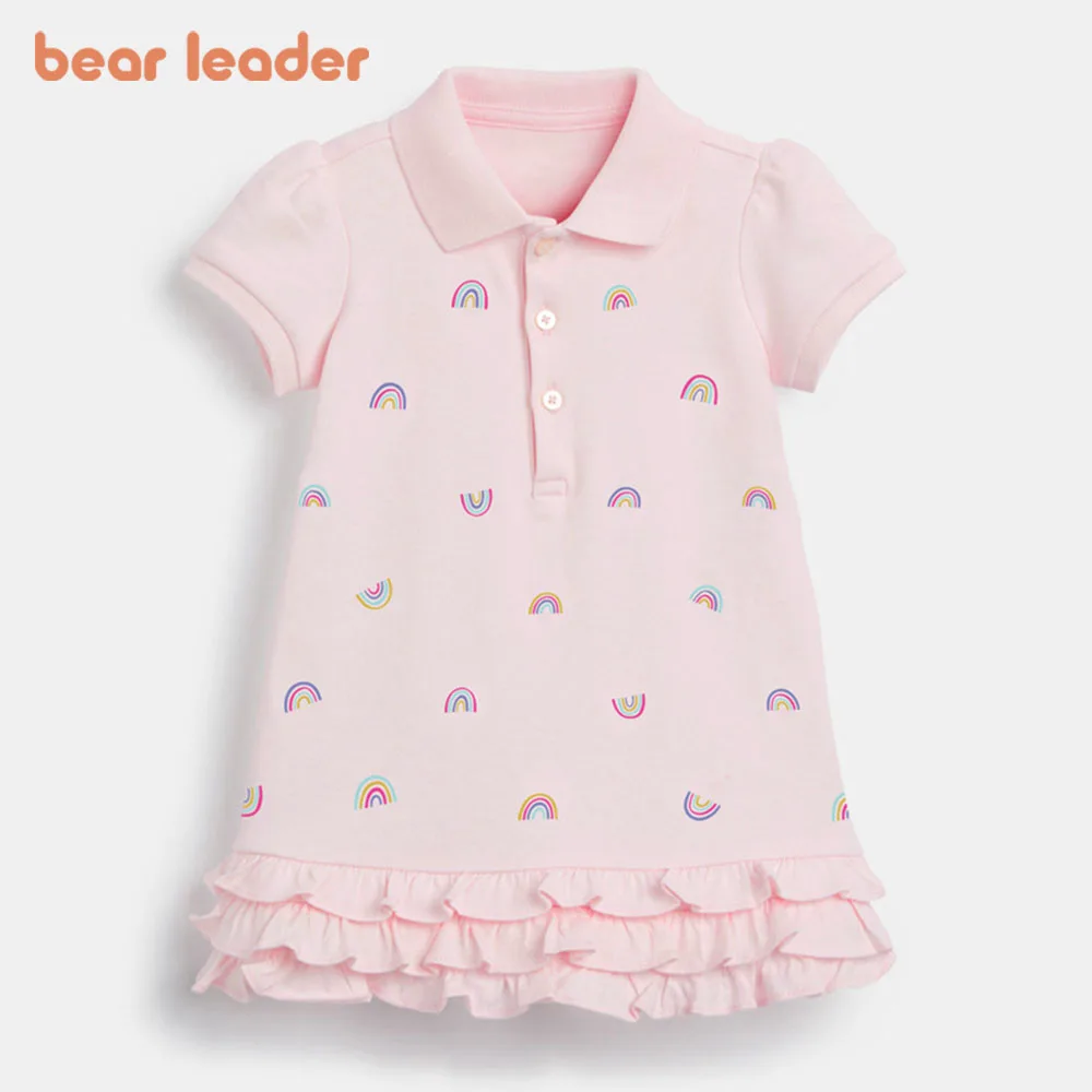 Bear Leader/летнее Радужное платье для девочек Детские костюмы Детская одежда Новые