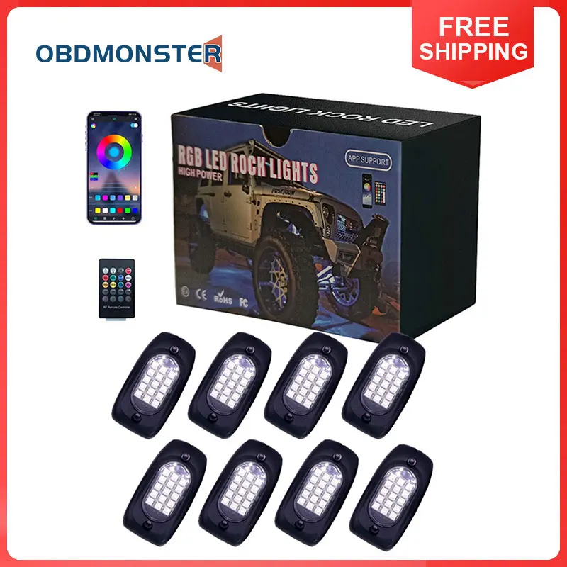 

RGB-подсветка для автомобиля, 6/8 в 1, с поддержкой Bluetooth