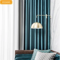 2021 new curtains for living room luxury pure color stitching simulation silk curtain modern northern europe drapes bedroom