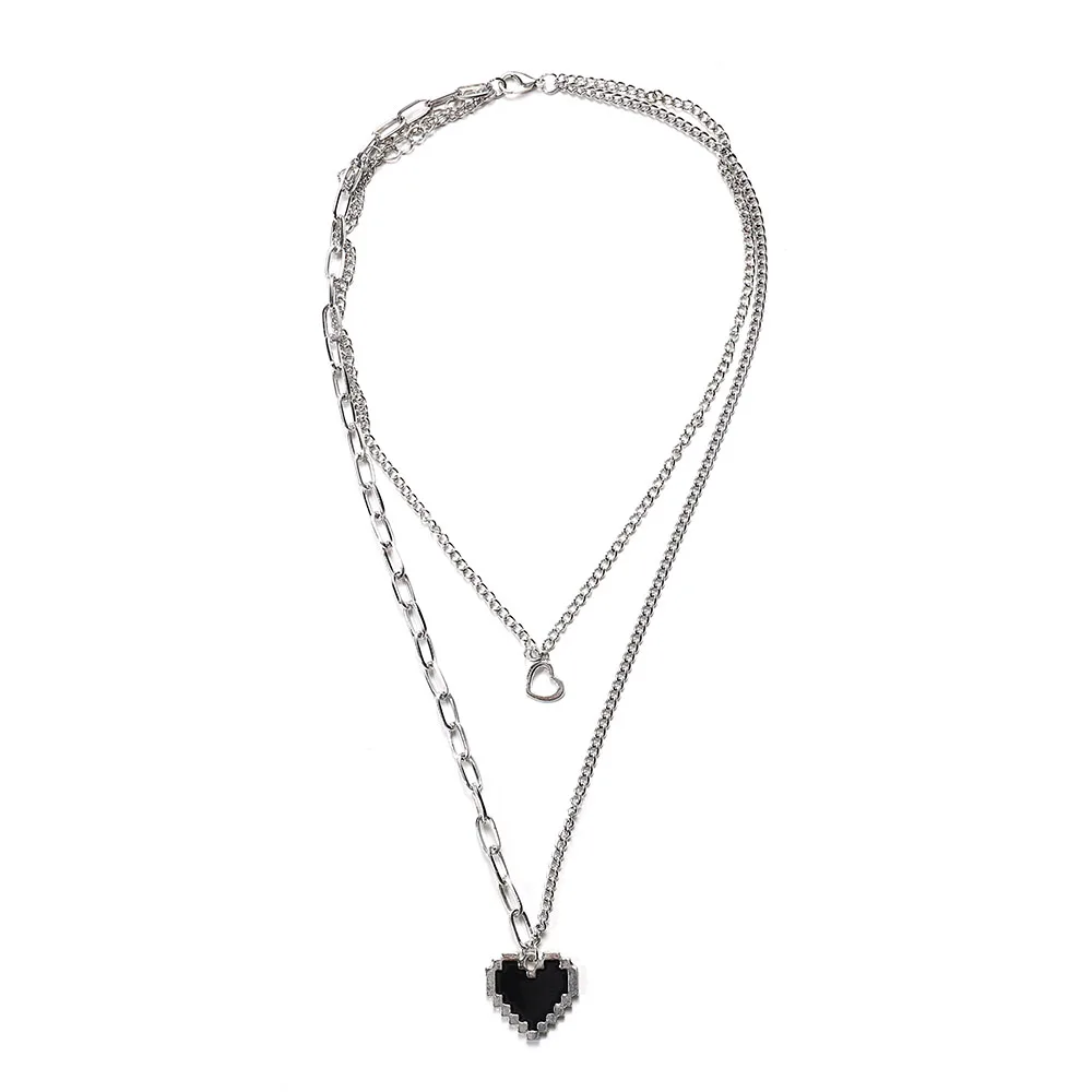 

2022 Ins Design Sweater Chain Love Pendant Necklaces for Women Fashion Collar Jewelry Long Multi-layer Choker Drop Shipping