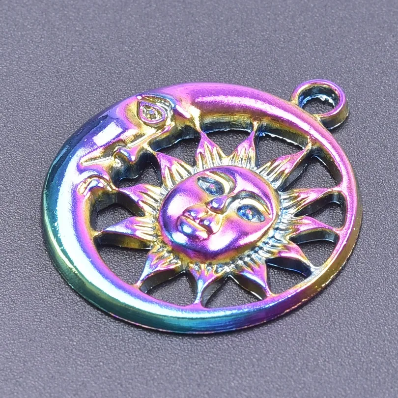 

WZNB 5Pcs Sun Moon Charms for Jewelry Making Cartoon Face Alloy Pendant Diy Earring Necklace Fashion Accessories Supplies