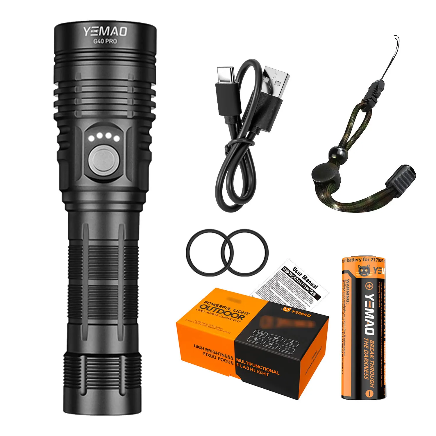 

YEMAO G40pro тактический фонарик 2000 люмен