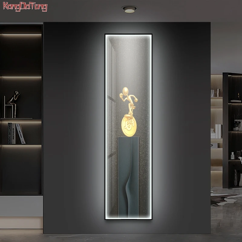 

Modern Statuette Interior Painting Led Wall Hanging Lamp For Living Room Corridor Dining Room Bed Decoration Hanging Picture